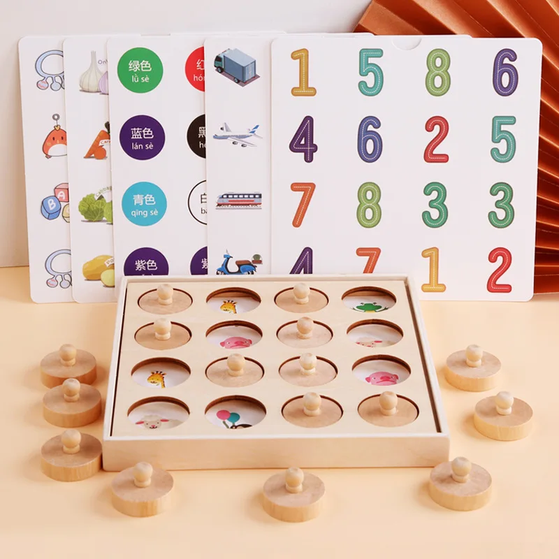 Kid Memory Training Game Find Same Pattern Wooden Puzzle Matching Montessori Educational Toys Children Concentration Training