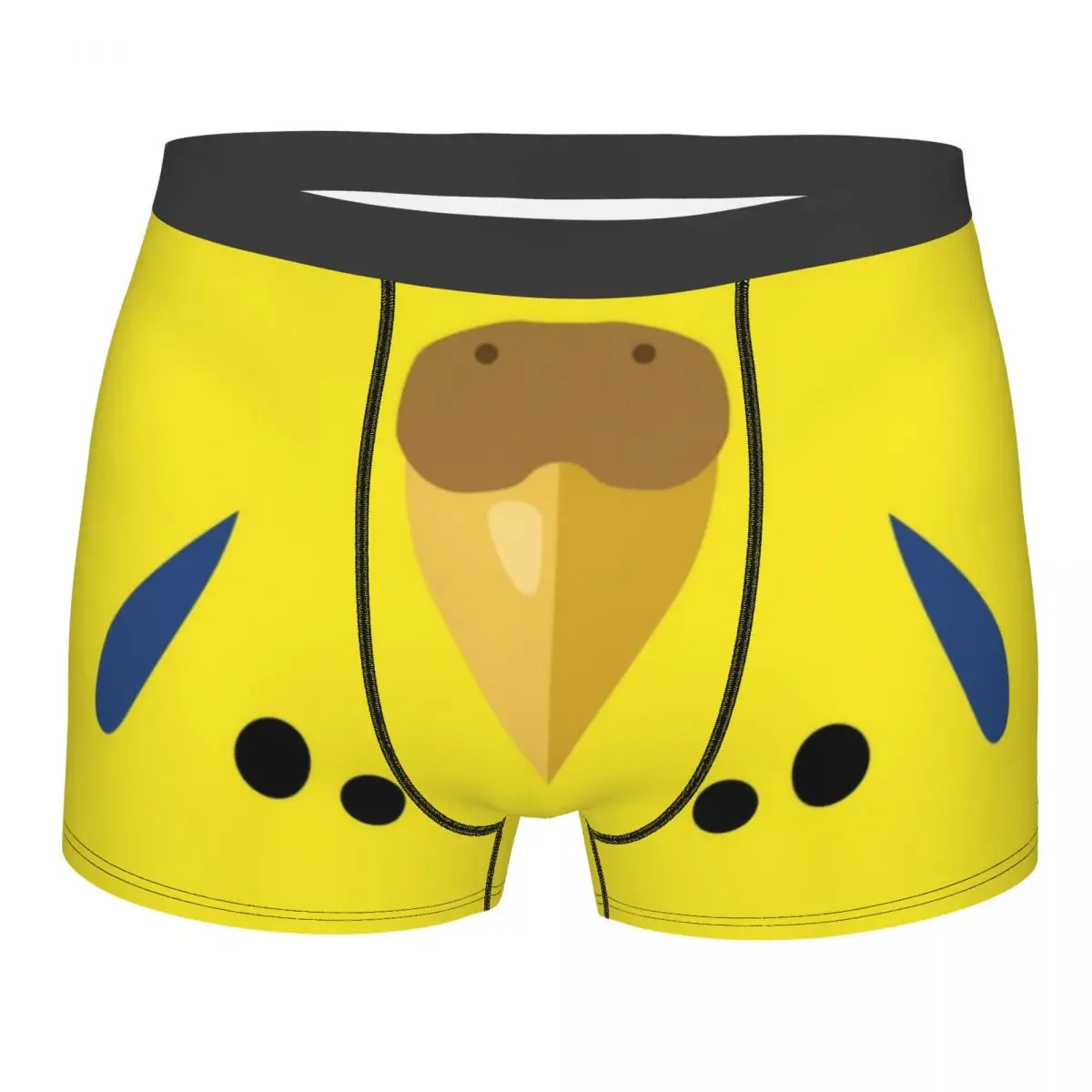 

Новинка на заказ, желтые боксеры с попугаем и попугаем, шорты, мужские трусы, удобные трусы с попугаем и птицей, нижнее белье