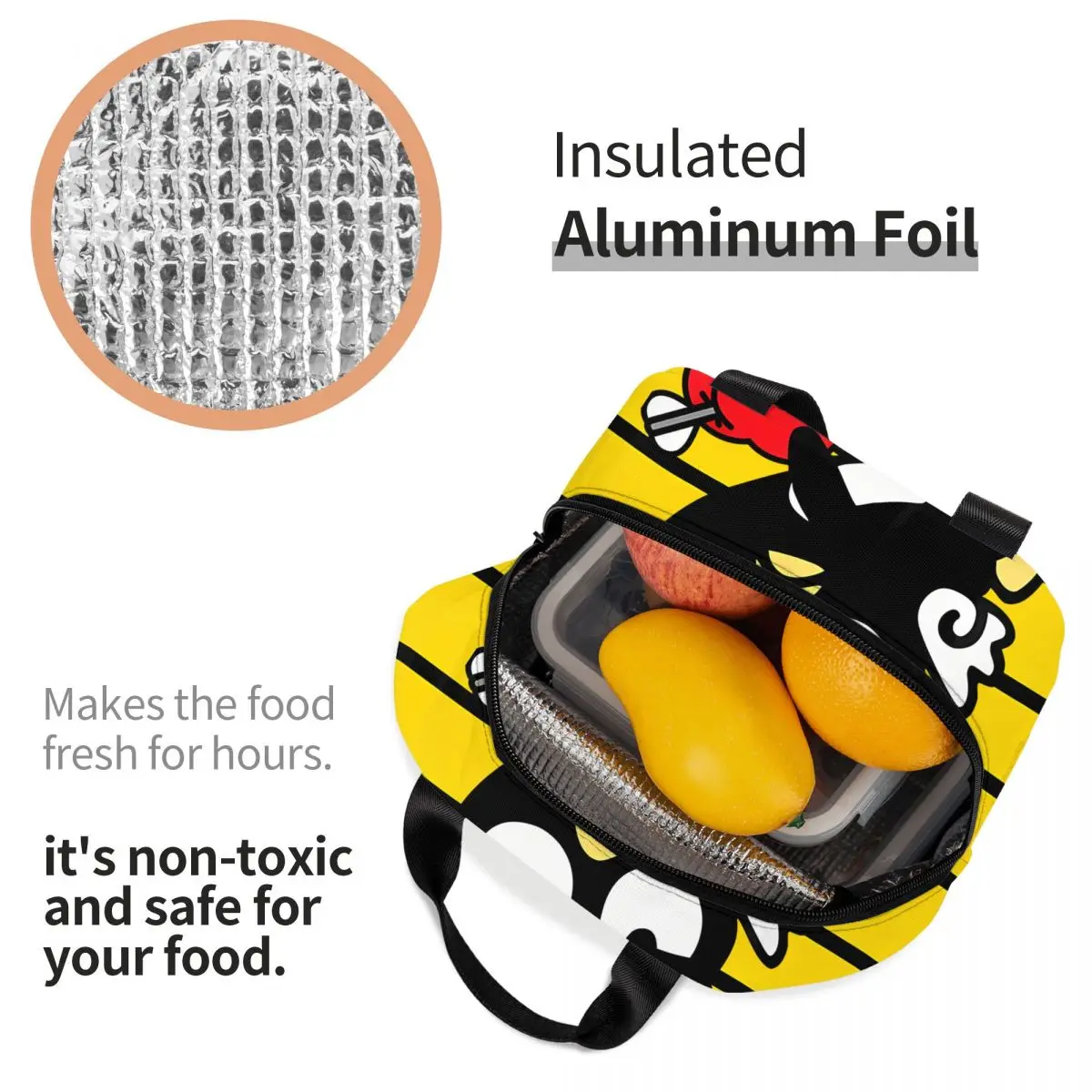 صندوق بينتو للسفر سانريو للمراهق ، حقيبة يد بسعة كبيرة ، Badtz Maru ، تصميم جديد