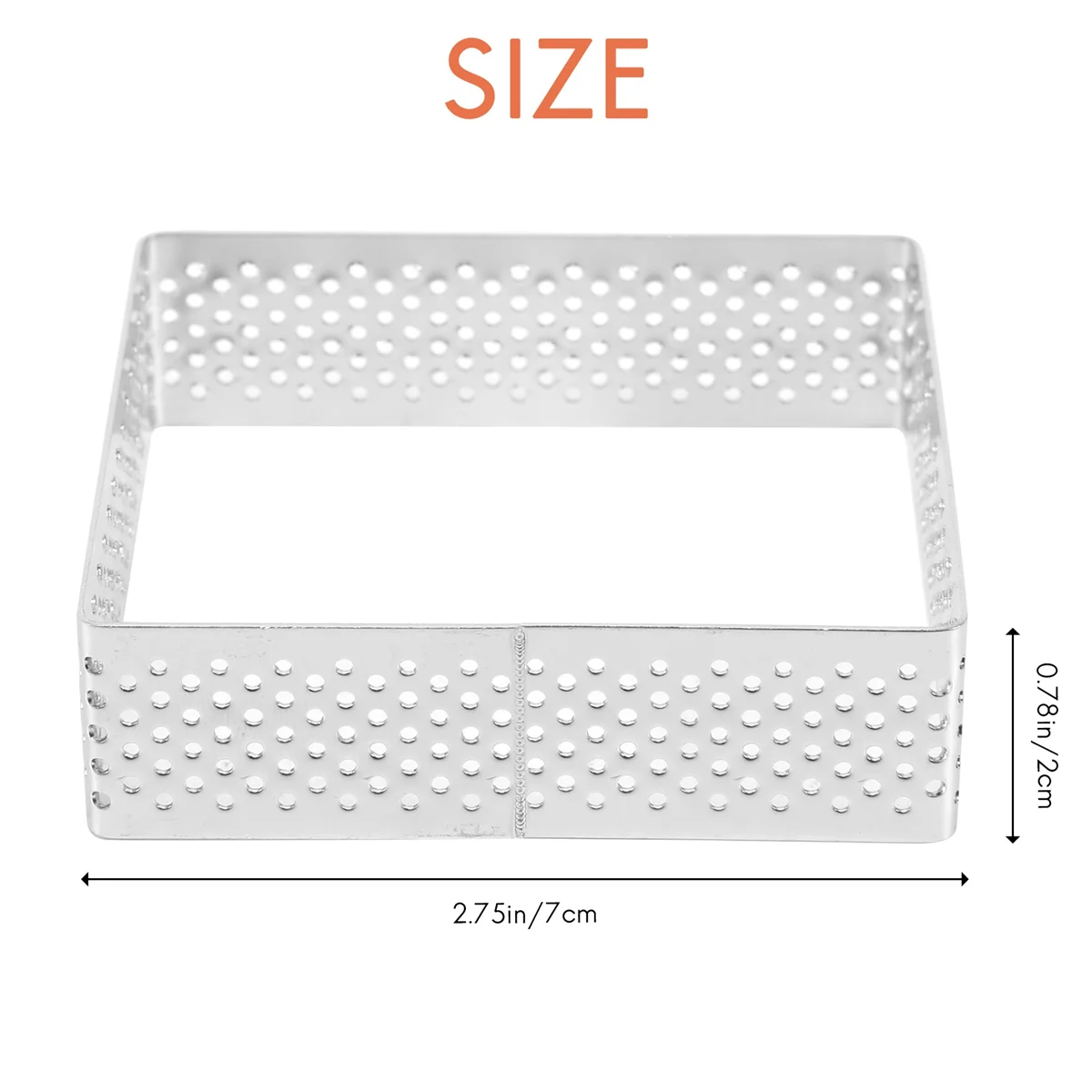 Moules à tartelettes en acier inoxydable, anneau à tarte perforé, forme carrée, cercle à gâteau, outil de cuisson de façon spectaculaire, français, paquet de 5