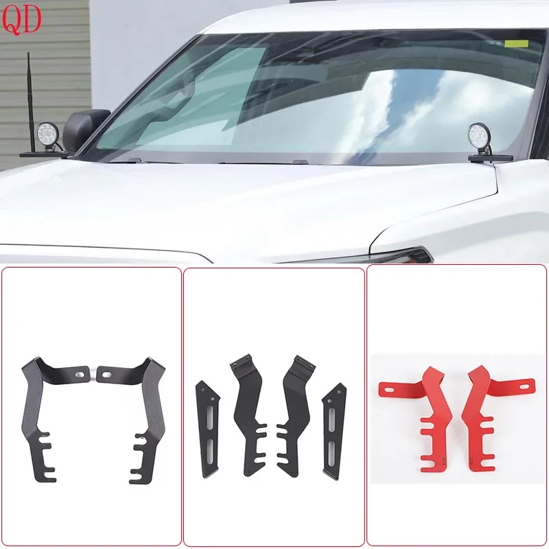 

Carbon Steel Black For Toyota Tundra 2022-2025+Car Hood Searchlight LED Spotlight Bracket Trim exterior modification accessories