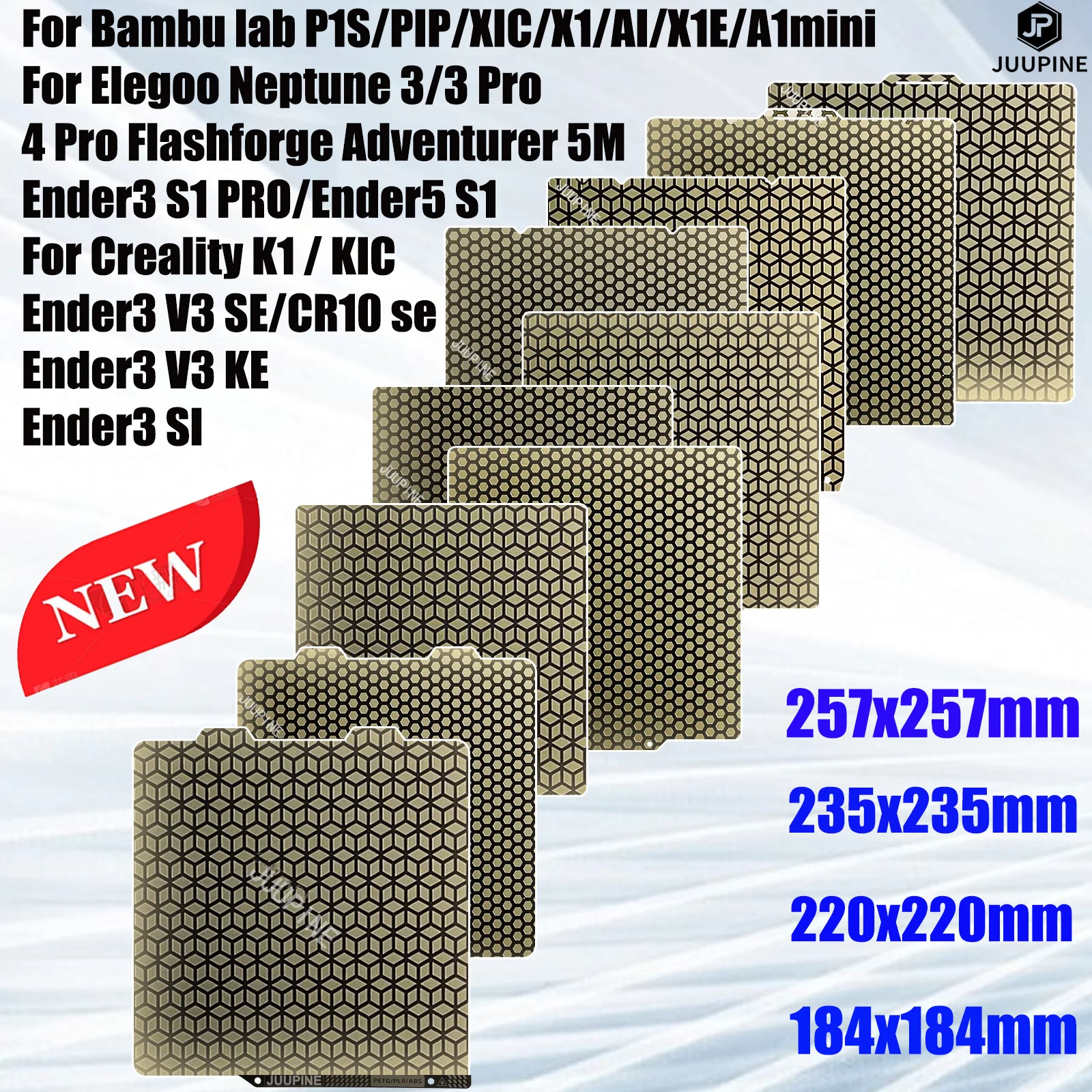 PEI Honeycomb PEI Square For Bambu Lab Build Plate Bambulab A1 Creality K1 Bed Creality Ender 3 V3 Se Parts Pei Plate 235x235