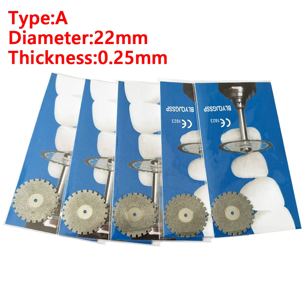 AG 1/5pcs Dental Diamond Disc Disks Double Sided Grit Cutting Disc Tool Thickness Dental Lab 190/220/450/500