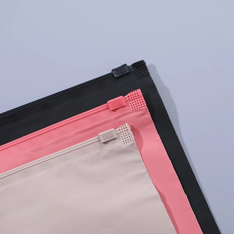 TETP 50Pcs Black/Pink/Beige Frosted Zipper Bag Home T-shirt Pants Swimsuit Packaging Storage Wholesale For Small Business