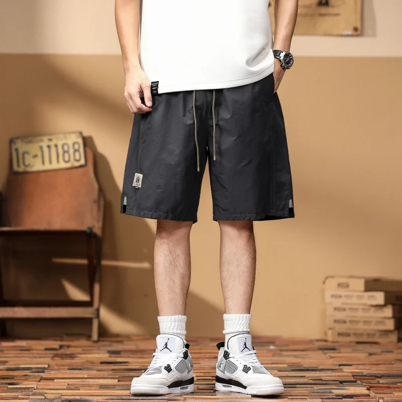 Trendy cargo shorts Men 2024 summer thin loose casual quarter pants quick dry medium pants