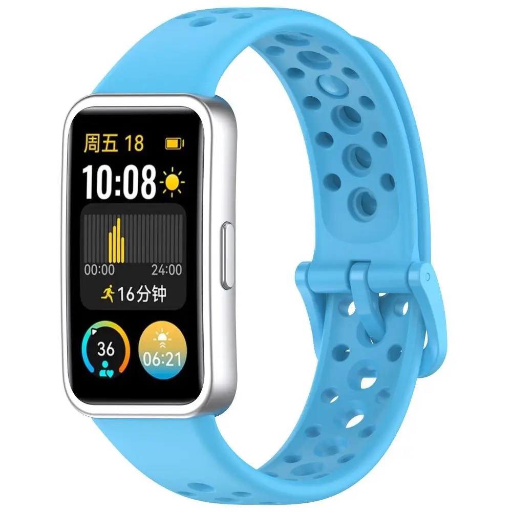 Respirável substituição Silicone Strap para Huawei, pulseira, pulseira, pulseira inteligente, Band 9, 8