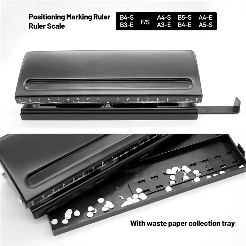 Ingenieuze metalen 6-gaats perforator, verstelbare 6-ring voor dagelijkse planner, persoonlijke agenda en bindmiddel navulpagina's