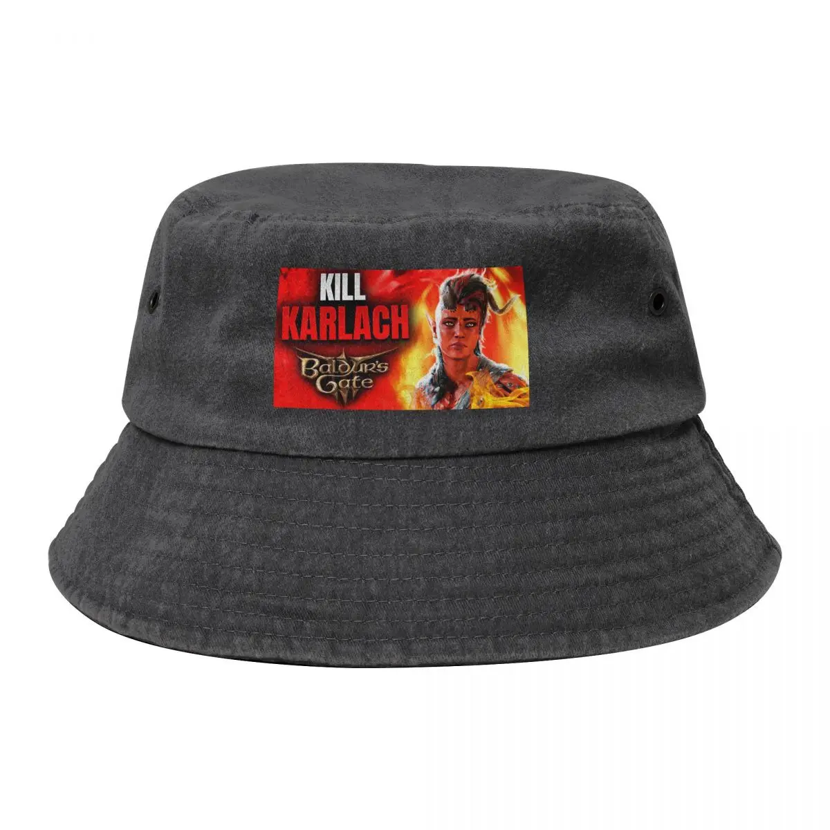 

Baldurs Gate 3-Why You Should KILL KARLACH Cowboy Denim Fisherman Hat With Printing