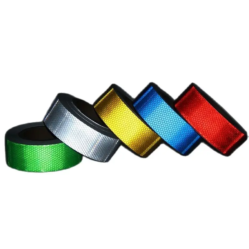 

2 Inch PVC Safety Warning Mark Reflective Tape Reflective Stickers Car-Styling Self Adhesive Warning Tape Automobiles Motorcycle