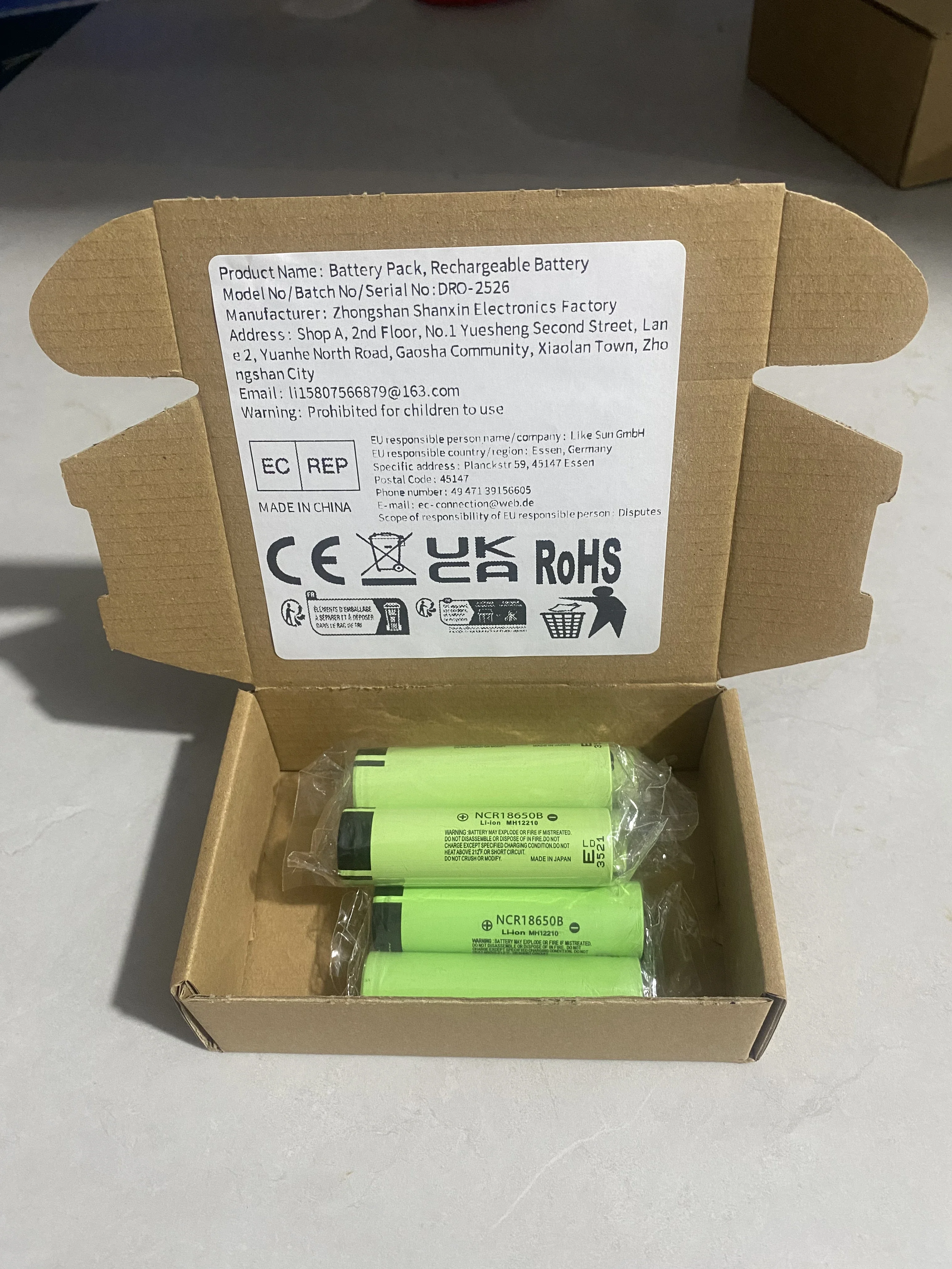3,7V 5000mAh 26650 Akku 20A Entladung Hochleistungs-Lithium-Ionen-Akku 26650-50A für Taschenlampe usw.