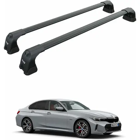 Dachträger-Kreuzstangen für BMW 3er-Limousine, kompatibel mit E36 E46 E90 F30 G20 20192025, 330 Pfund Tragkraft, Aluminium-T-Nut