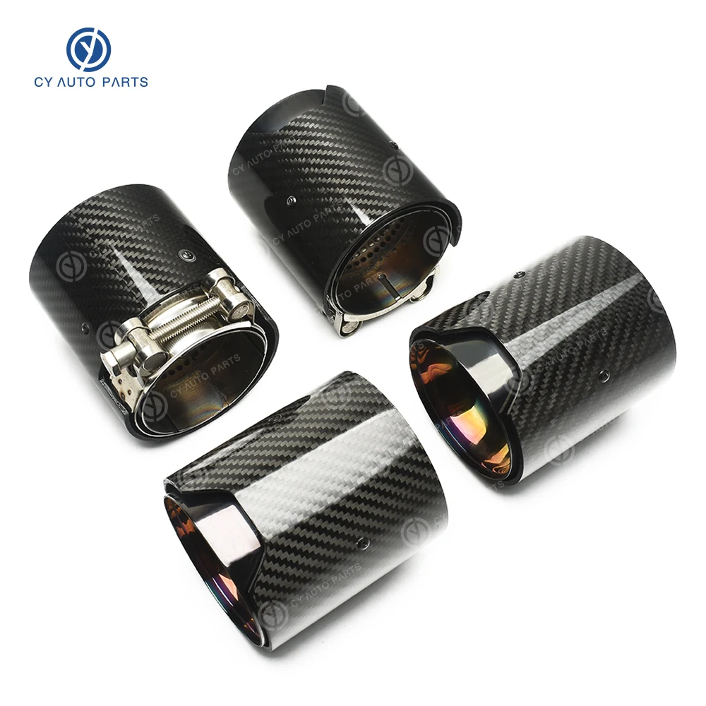 Garganta traseira de carro de boca redonda modificada de fibra de carbono adequada para BMW M4 F82 tubo de escape