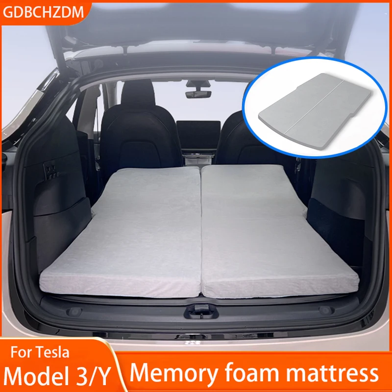 Camping Mattress For Tesla Model Y/3 Portable Foldable Memory Foam Travel Sleeping Mattress Storage Bag   Accessories