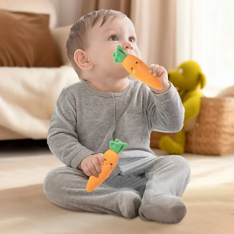 พัฒนาการ Hand Grip เด็กวัยหัดเดินของเล่นน่ารักตุ๊กตาแครอทรูป Hand Grip ของเล่นเด็กวัยหัดเดิน Sleep Soothers ของเล่นสําหรับเด็กวัยหัดเดิน Boys Girls