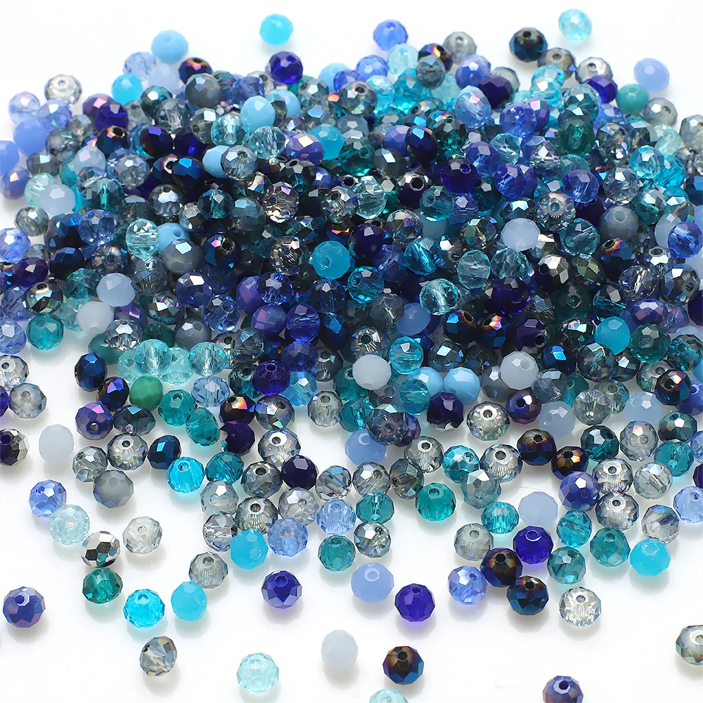 500 stks/partij 4MM AB Kristalglas Rondelle Facet Losse Spacer Ronde Kralen voor DIY Maken Ketting Armband Sieraden accessoires