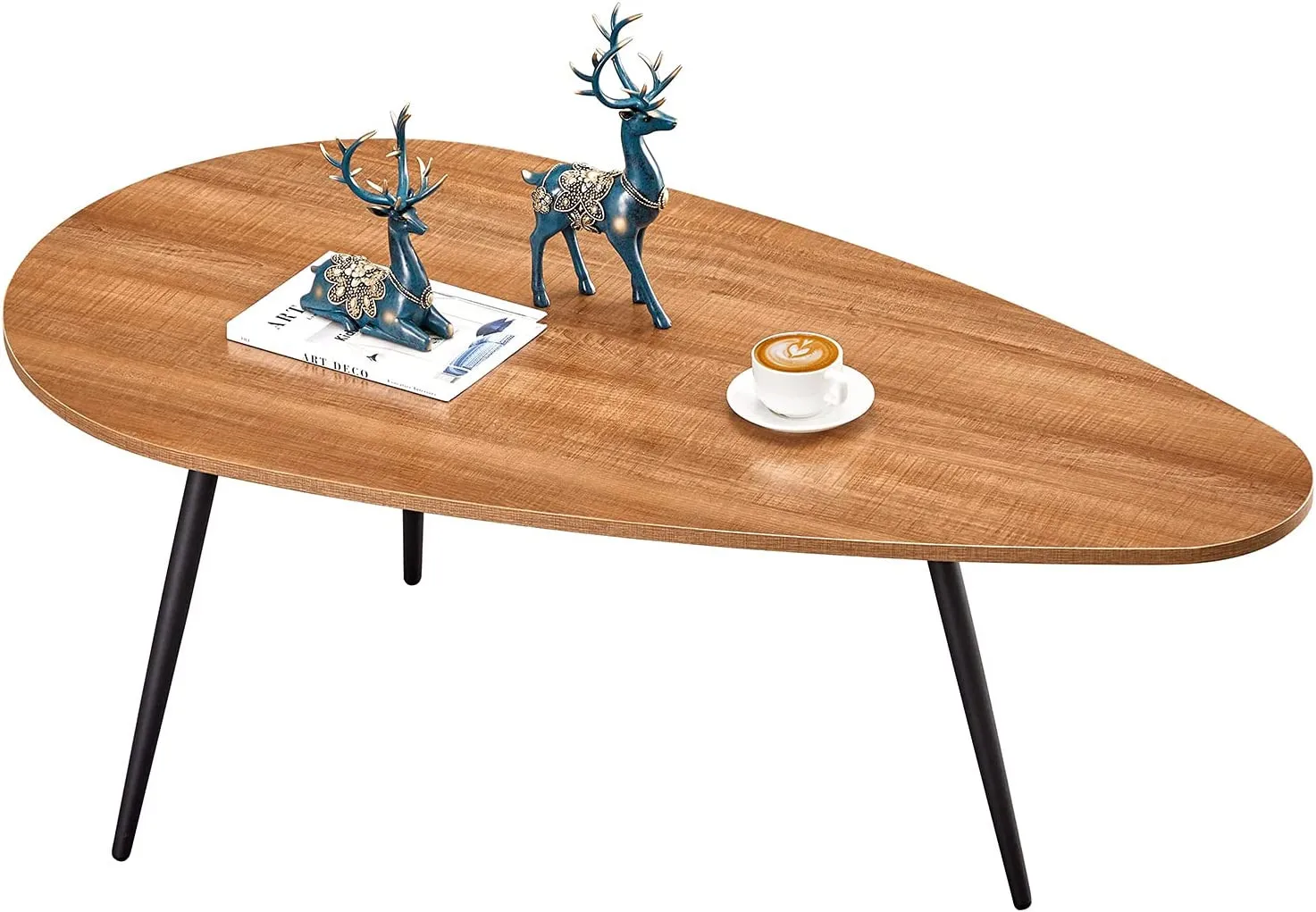 طاولات المقهى، طاولة قهوة صغيرة حديثة في منتصف القرن، طاولة غرفة معيشة خشبية على طراز المزرعة الريفية للمساحات المدمجة #2