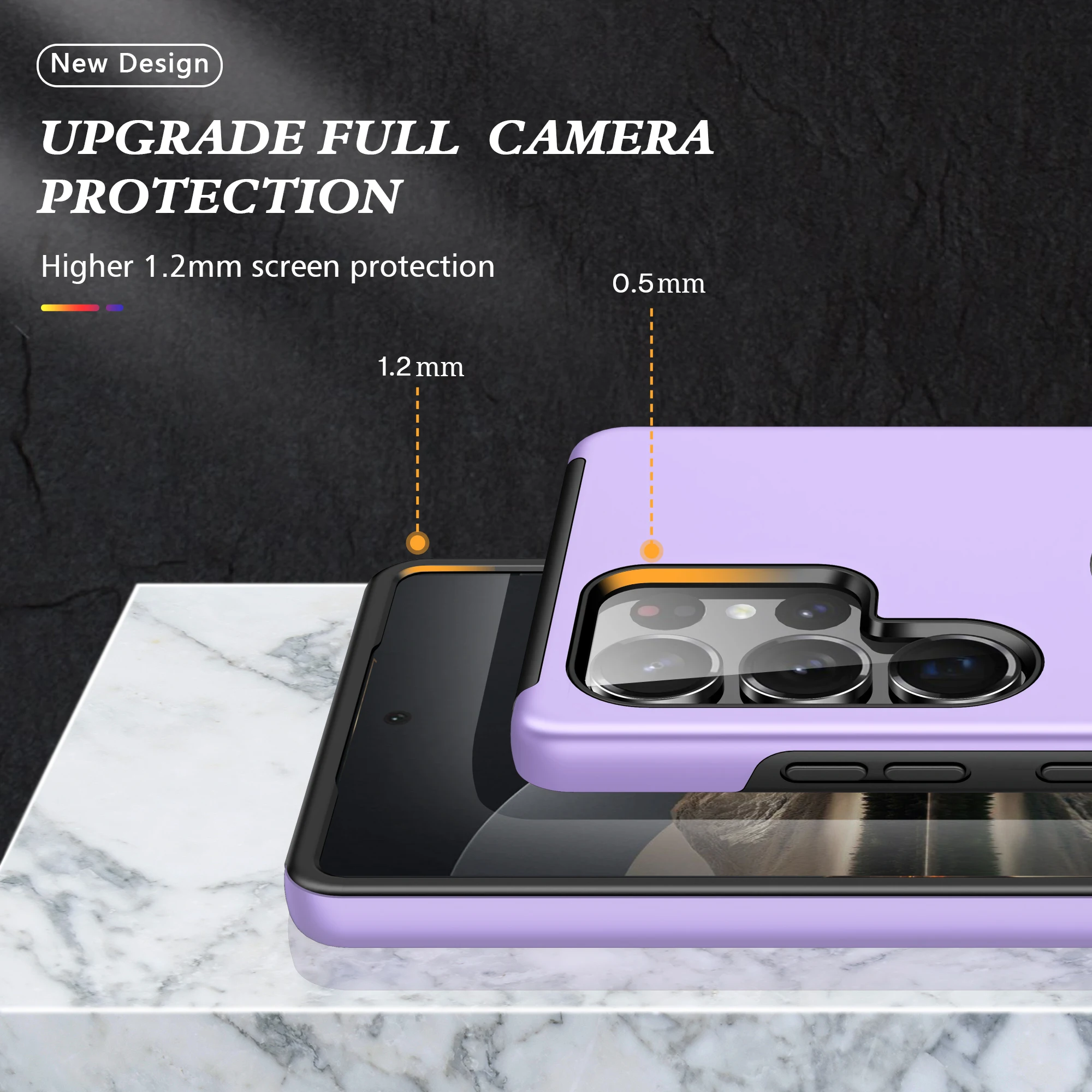 HARUINO For Samsung S24 S25 Ultra phone case comes with a ring holder magnetic suction car anti fall protection case for couples