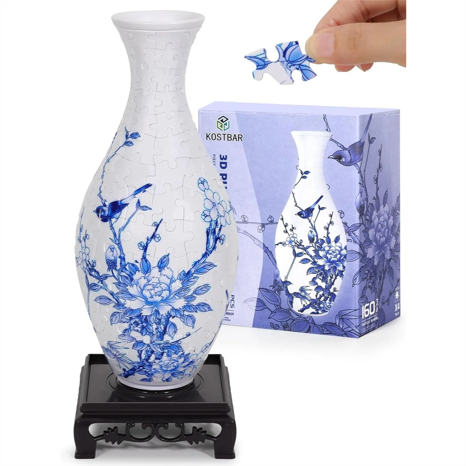 

3D Puzzles for Adults, 160-Piece Plastic Puzzle Vase for Flowers, Unique Arts and Crafts for Home Office Decor