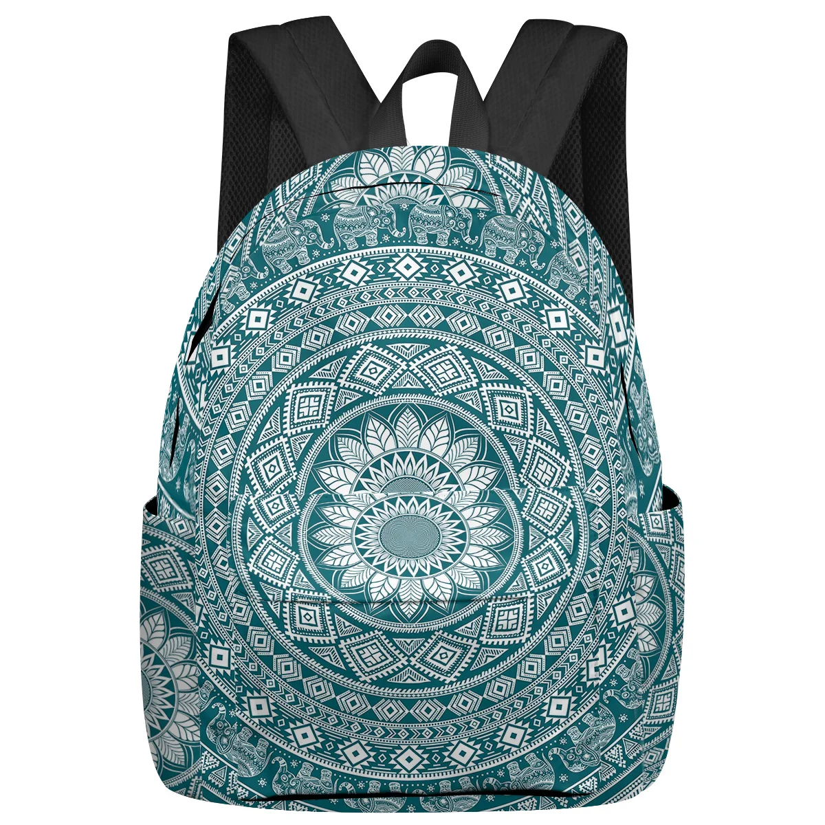 

Bohemian Green Mandala Women Man Backpacks Waterproof Travel School Backpack For Student Boys Girls Laptop Book Pack Mochilas