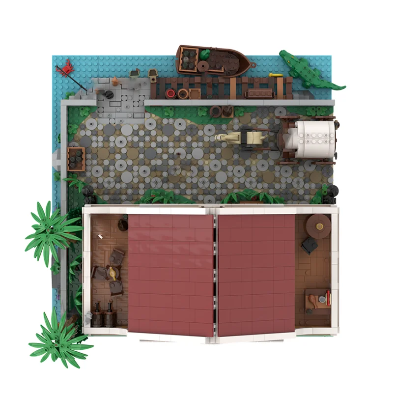 القراصنة القلعة نموذج Moc قوالب بناء وحدات القراصنة العالم منزل نموذج التكنولوجيا كتل عيد الميلاد لتقوم بها بنفسك لعبة هدية البناء #5