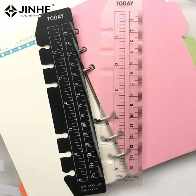 A5/A6/A7 6 Holes Ruler For Binder Planner Notebooks Office School Index Ruler Bookmark Notebooks Accessories