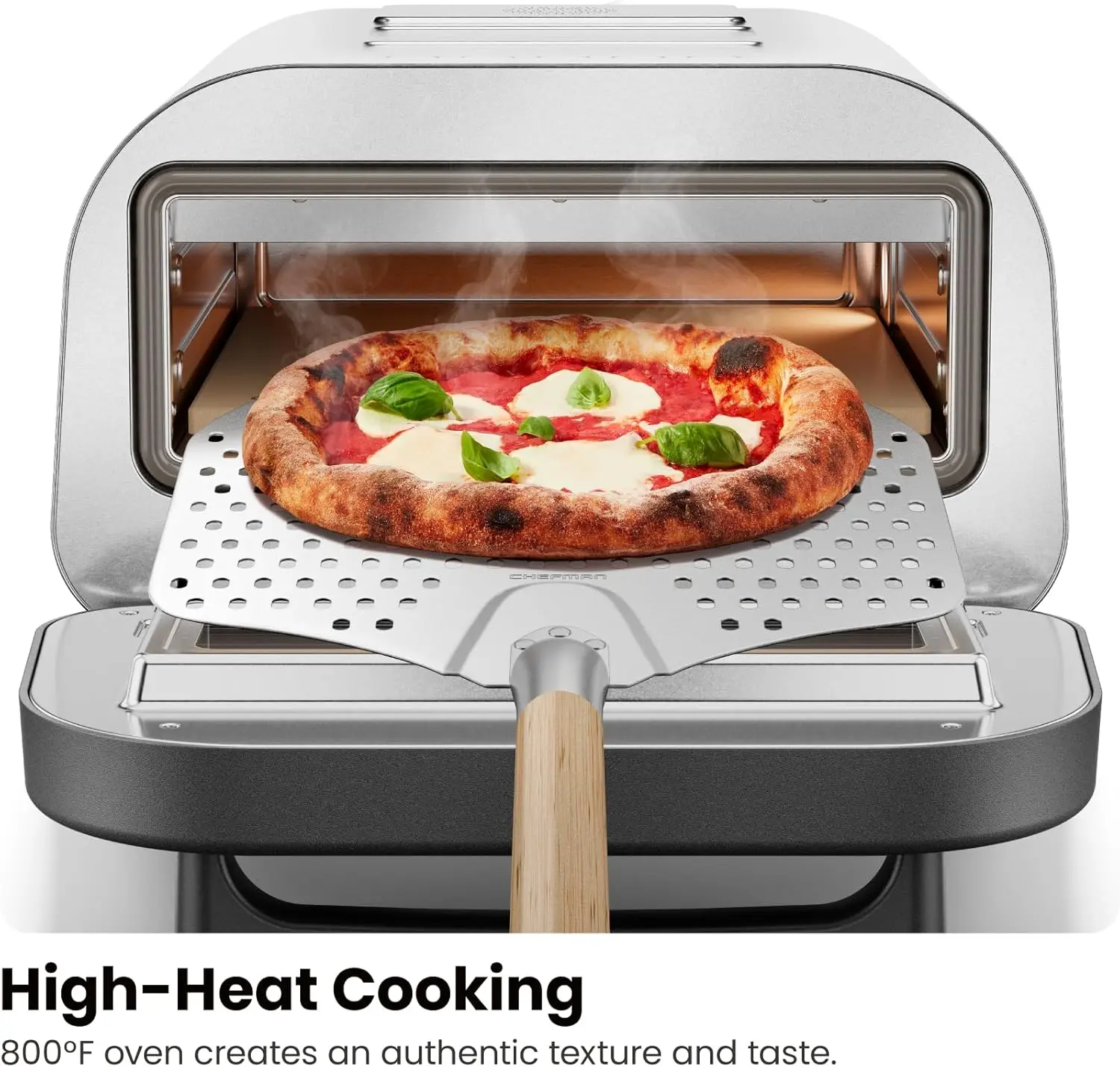 Oven Pizza dalam ruangan-membuat Pizza 12 inci dalam menit, memanas hingga 800 °F-meja pembuat Pizza elektrik dengan 5 preset layar sentuh