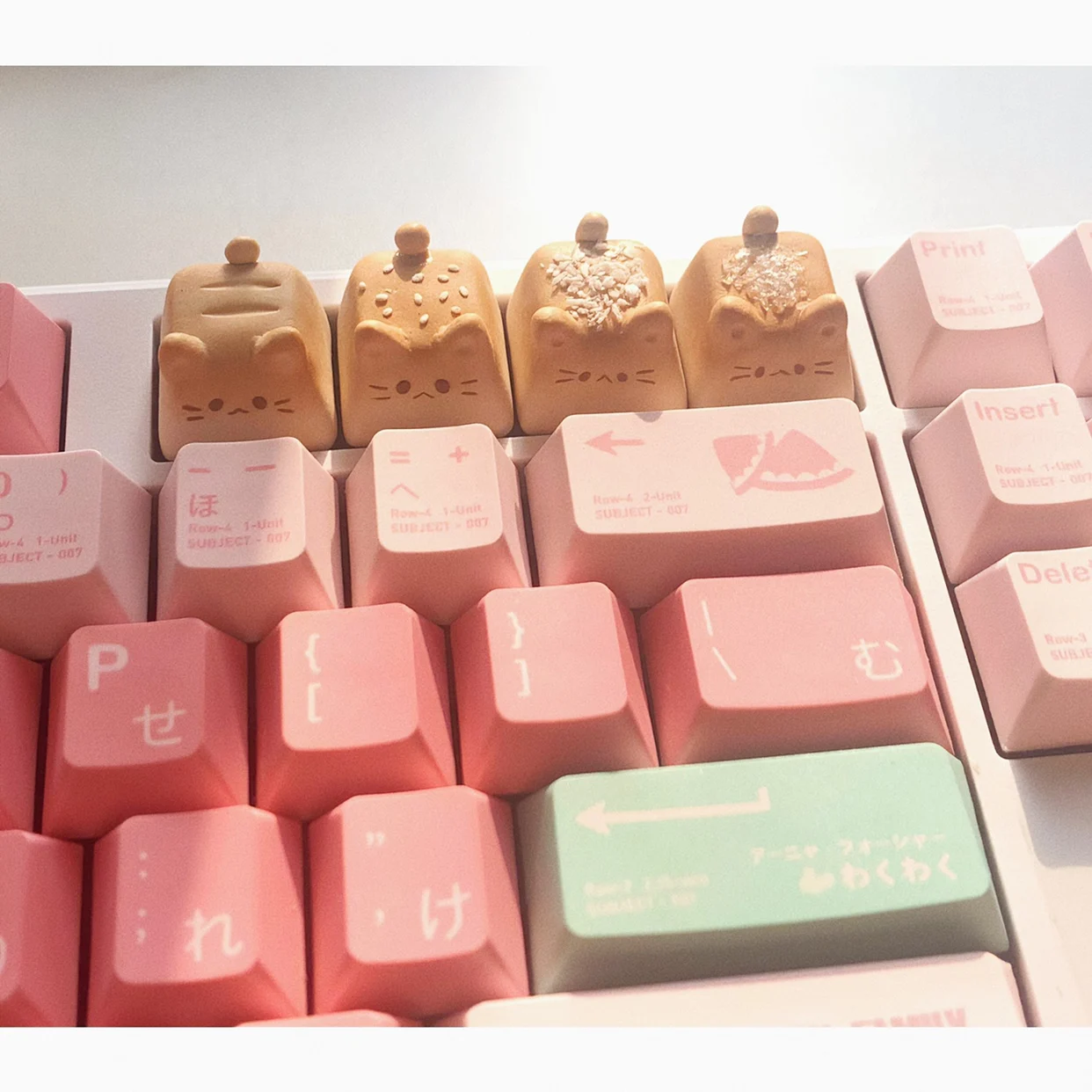 1 Piece Handmade Cute Cat Keycaps ESC Keys Customized Personalized Gourmet Bread Cartoon Cross Shaft Mechanical Keyboard Keycaps