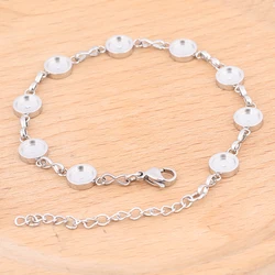 2pcs Stainless Steel Fit 6mm Round Cabochon Bracelet Base Blanks Diy Bezel Settings For Bracelets Jewelry Making Supplies