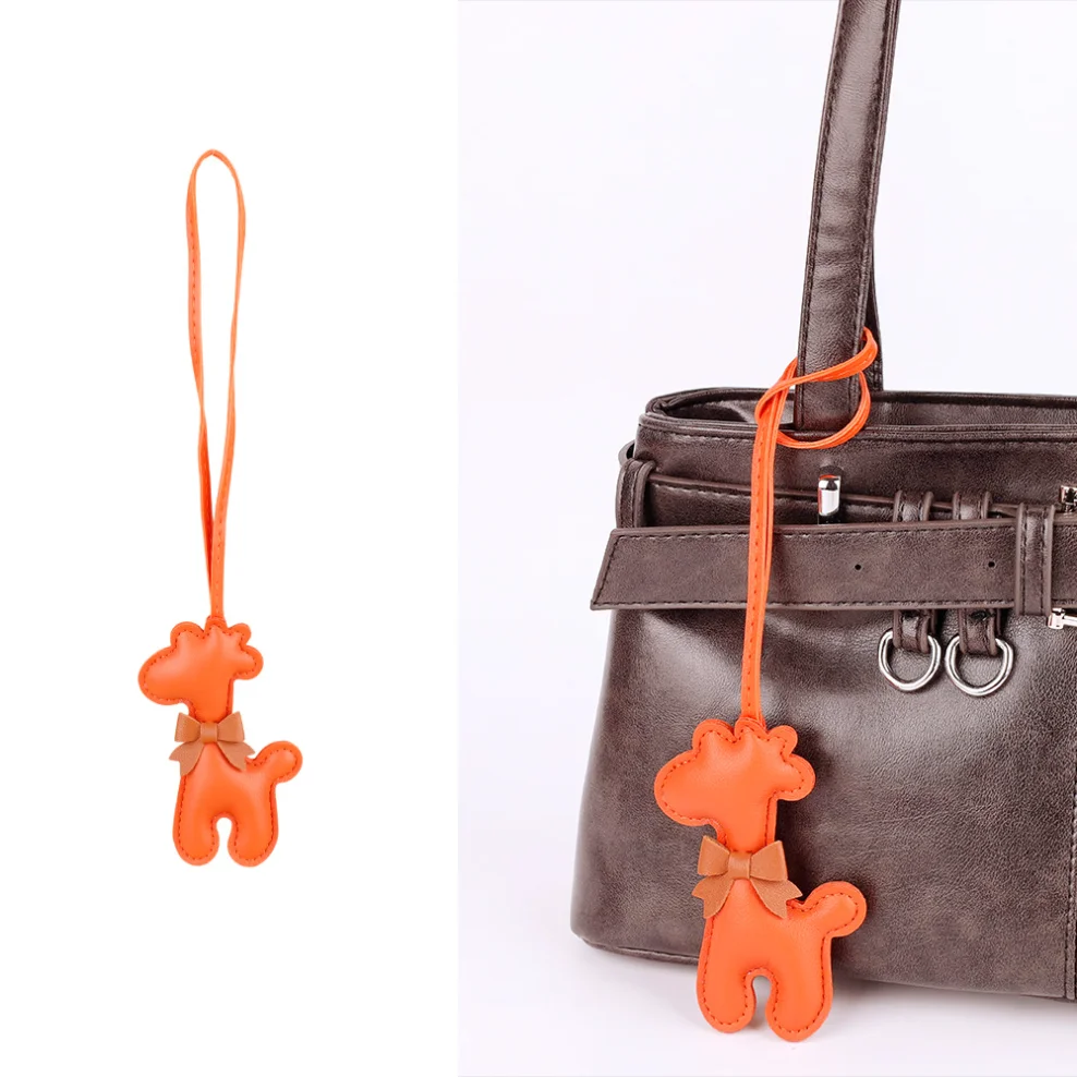 

PU Leather Keychain Cute Cartoon Bowknot Giraffe Pendant Keychain For Women Girls Charm Bag Hanging Car Key Holder Accessory