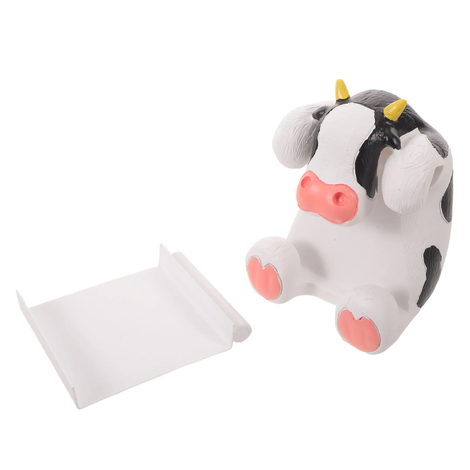 Pop Up Note Dispenser Cow Office Desk Memo Holder 3x3 Square Adhesive Notes with Suction Base Cute Animal Desk Organizer