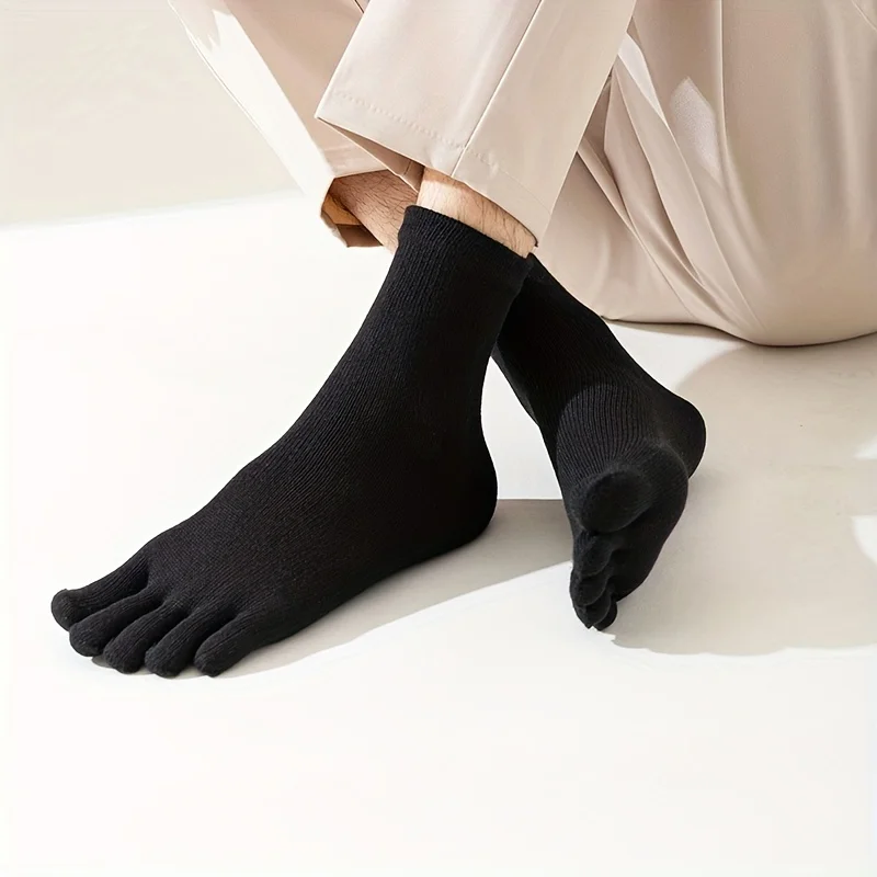 Paquete de 5 calcetines de cinco dedos para hombre, calcetines transpirables suaves de alta calidad informales para mujer, calcetines de tubo medio, calcetines tobilleros deportivos suaves a la moda cómodos