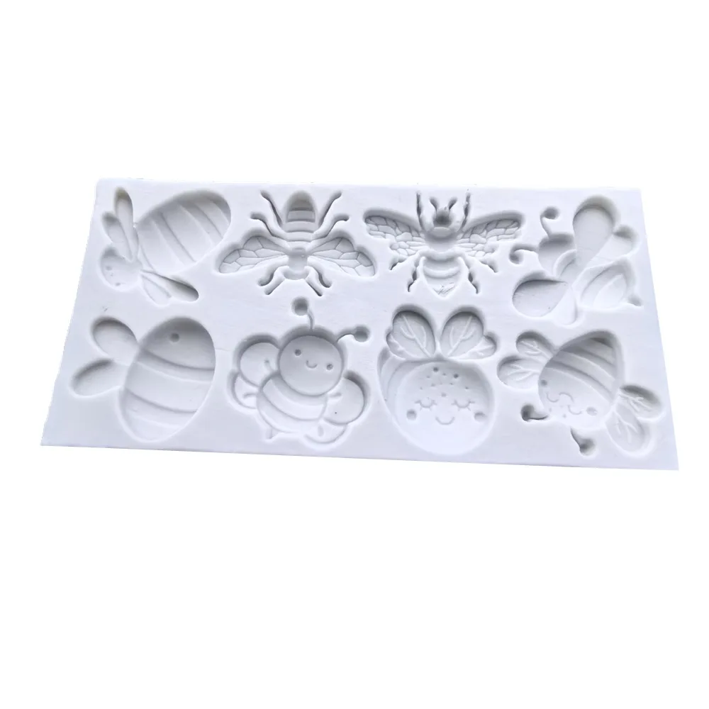 8-teilige Biene Silikonform Fondant Kuchen Dekoration Schokoladenform Epoxy Dry Pace Form Kuchen Dekoration Zubehör Formen – Detail 6