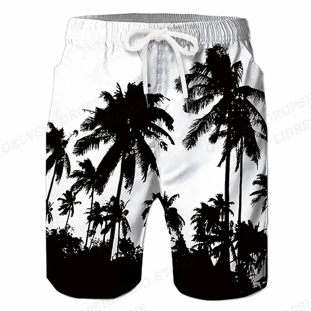 Men\'s Swimming Shorts Coconut Tree 3d Surfing Board Short Kids Beach Shorts Men Trunk Masculina Swim Trunks Sportwear Briefs Boy