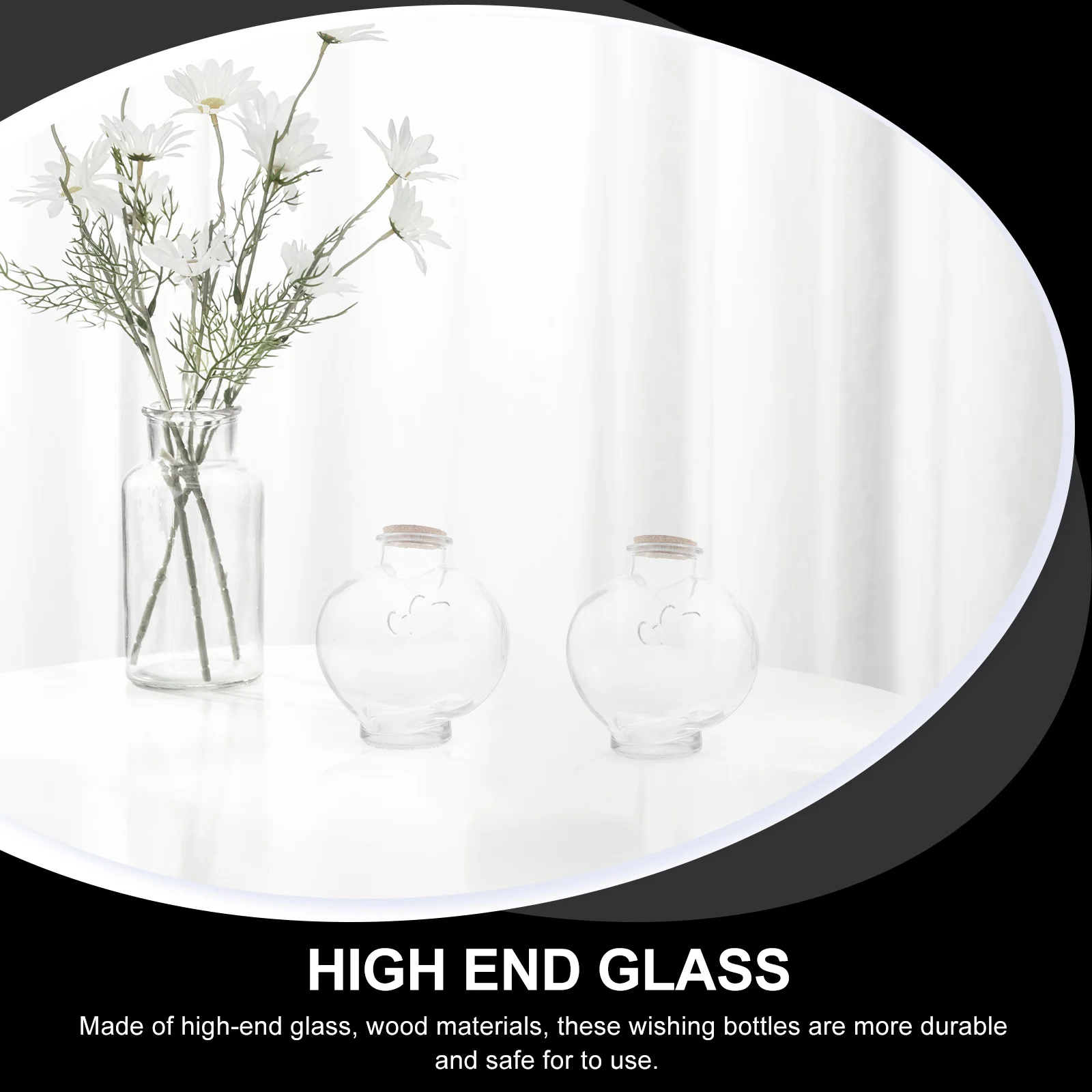 

Wishing Bottle with Slim Transparent Corked Glass Jar Creative Gift Portable Travel
