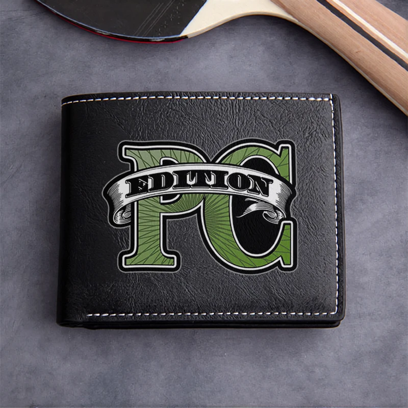 DILLON PC LOGO PU LEATHER MEN'S BIFOLD WALLET SLIM DURABLE LIGHTWEIGHT BUSINESS STYLE ACCESSORY FOR PROFESSIONAL USE