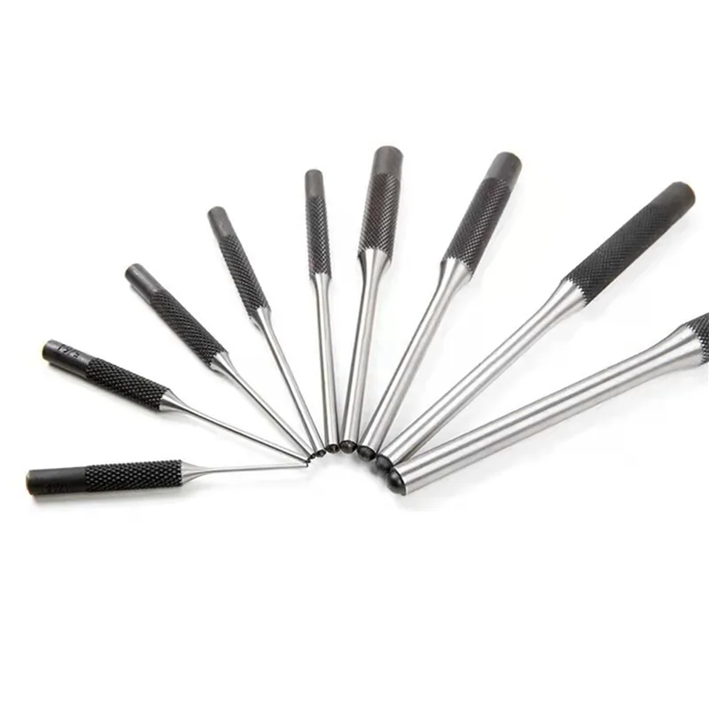 AS94-2 Set Roll Pin Punch Set With Storage Pouch,Smithing Punch Removing Repair Tools,With Bench Block Pin Punches And Hammer