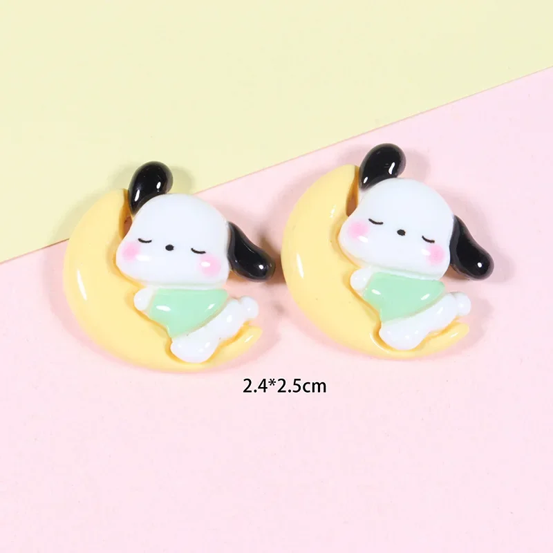 5pcs Flat cute cha cha dog resin flatback cabochons jewelry accessories diy resin charms for scrapbooking embellishments