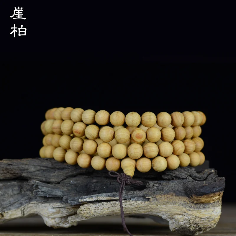 108 Buddhist Beads of Taihang Cypress and Cedar Lacquerless and Waxless Logs Multi-circle Bracelet and Women's Stationery Amulet