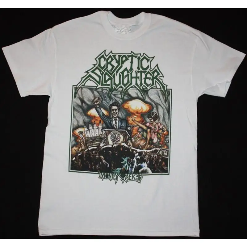 

Vintage Cryptic Slaughter Music Tour Cotton Full Size White T Shirt