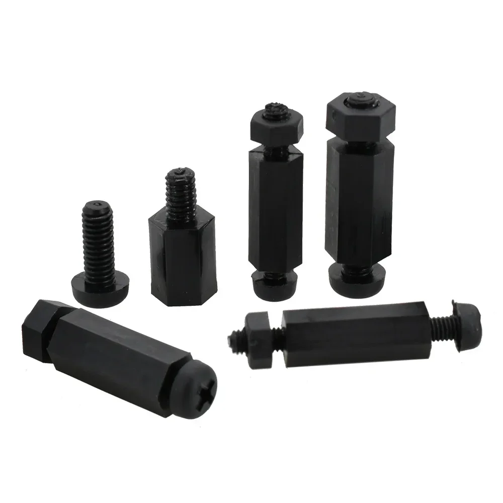 M2 M2.5 M3 M4 distanziatore in Nylon nero vite di spaziatura della scheda madre Set di dadi esagonali pilastri di supporto per PCB bordo Rack perno