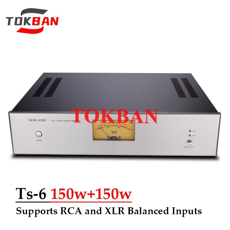 

Tokban TS-6 150w*2 2-channel Power Amplifier Stereo Class AB Amp RCA Balanced XLR Vu Meter HIFI Home Audio