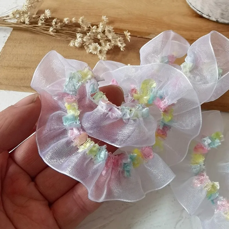 

2-метровое прозрачное эластичное кружевное платье с яркими краями, подол и манжеты, украшения, аксессуары для одежды, швейные материалы ручной работы