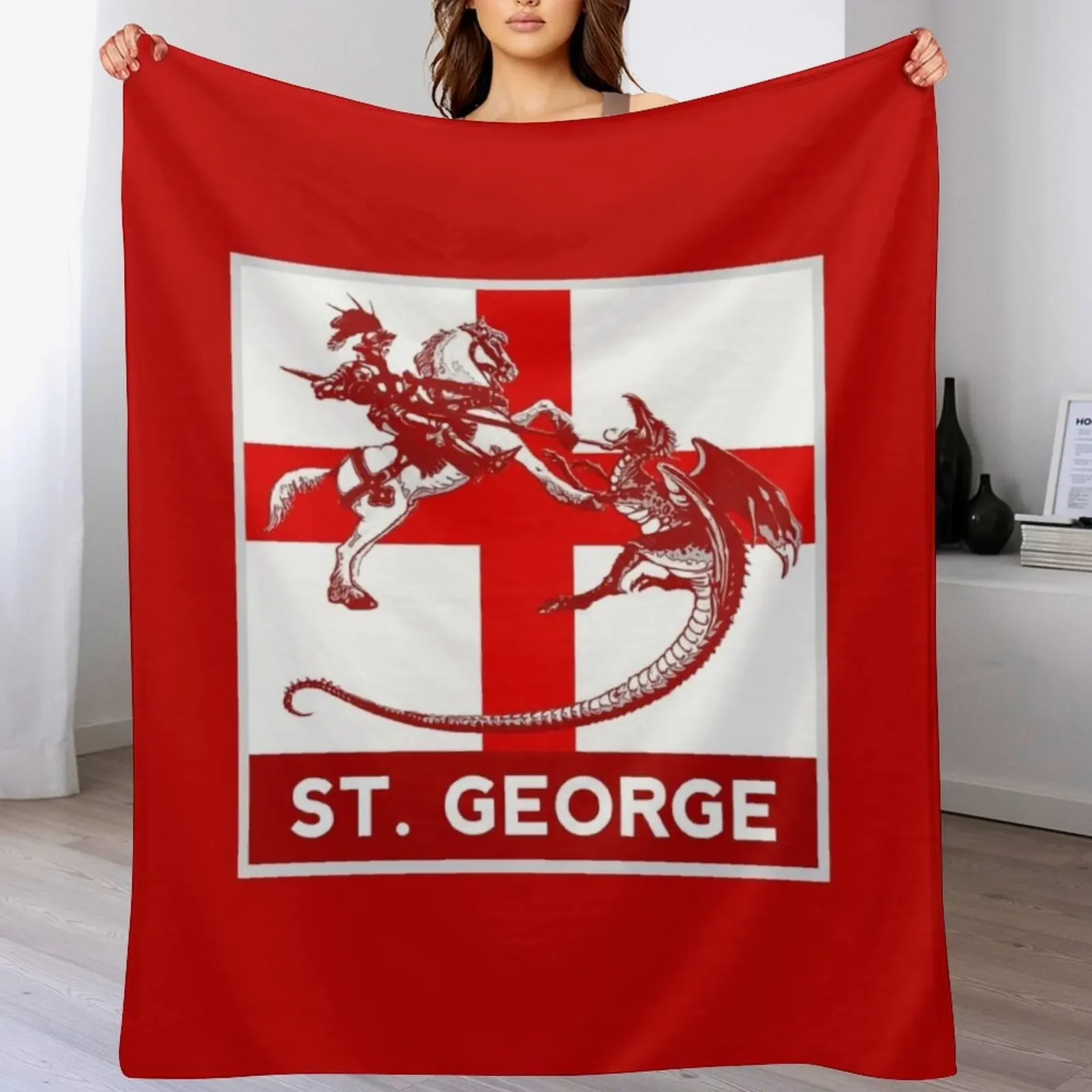 

St George Pop Art Throw Blanket Personalized Gift Beach Sleeping Bag Furry Blankets