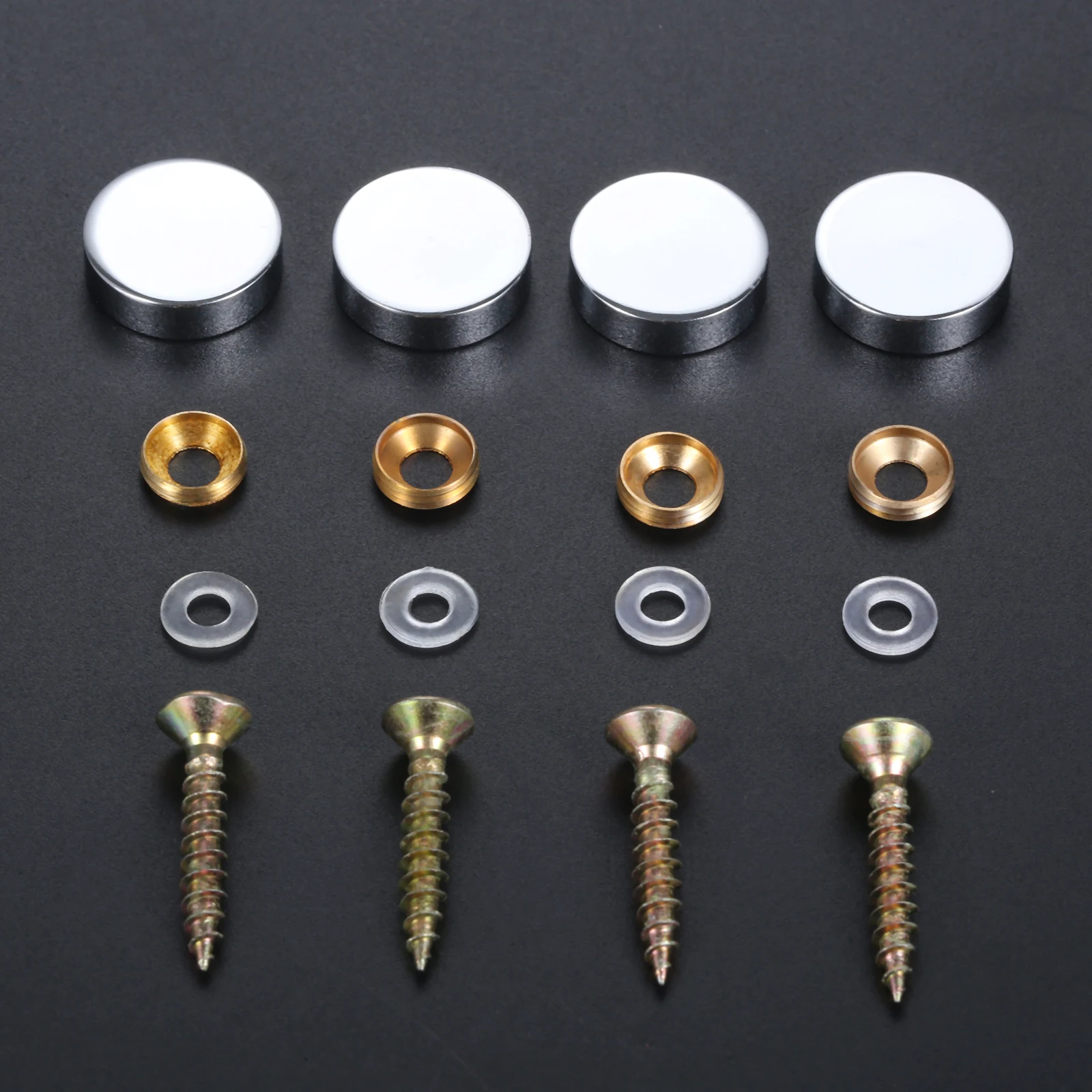 8 Sets 10/14/16/18mm Sign/Advertising Nails Decorative Mirror Screw Cap Nails Screw Covers w/screw+Washer Furniture Hardware