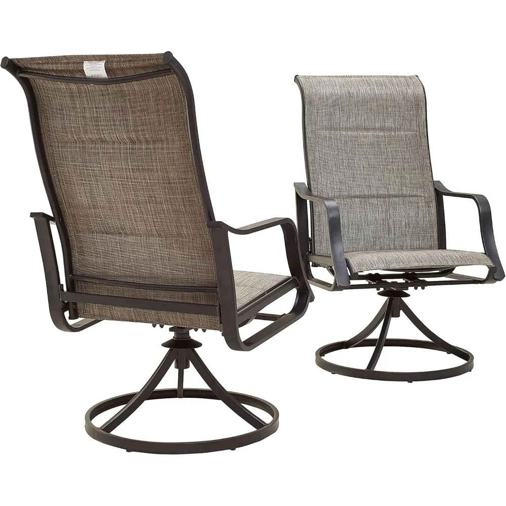 

Outdoor Patio Dining Chair Swivel Sling Rocker Set with Steel Metal Frame (Set of 2)