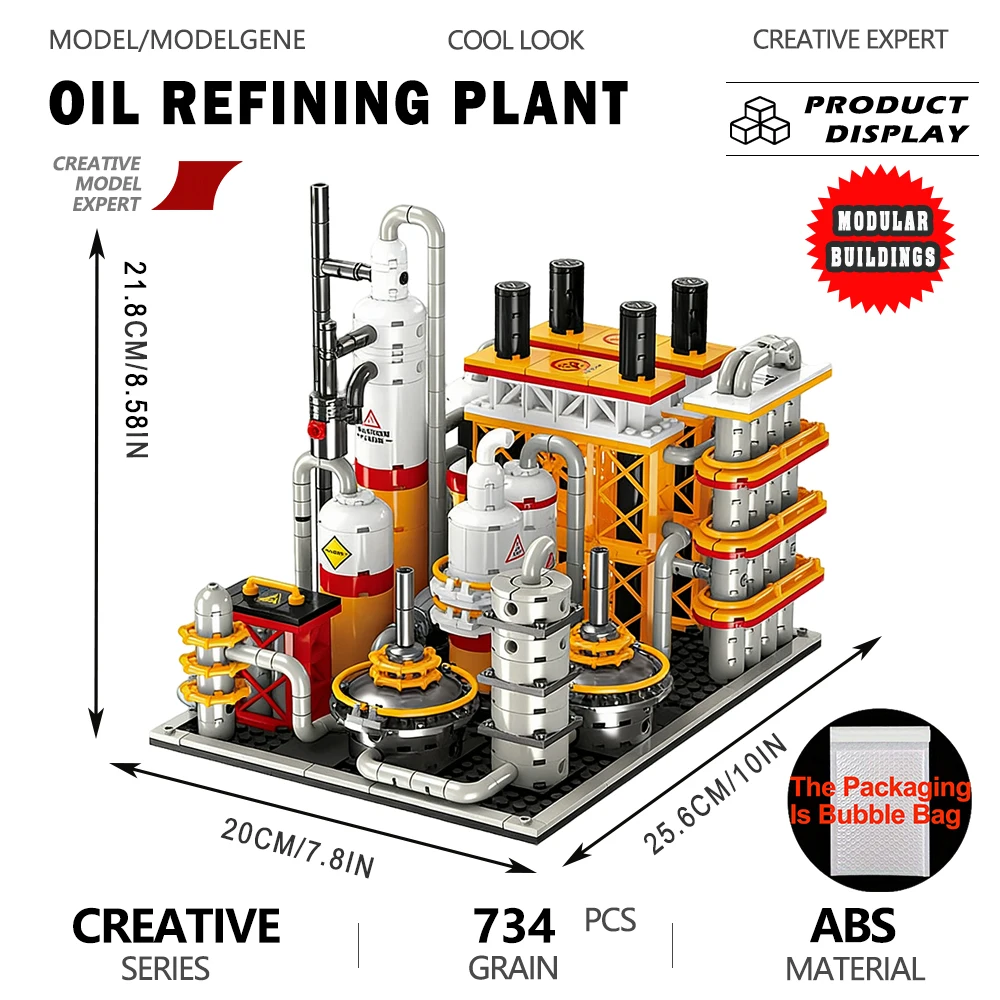 

Химическая промышленность, маслорафинирующая модель растения, утерохимическое растение, строительные блоки и украшения, сборка кирпичей, игрушки, подарок для ребенка