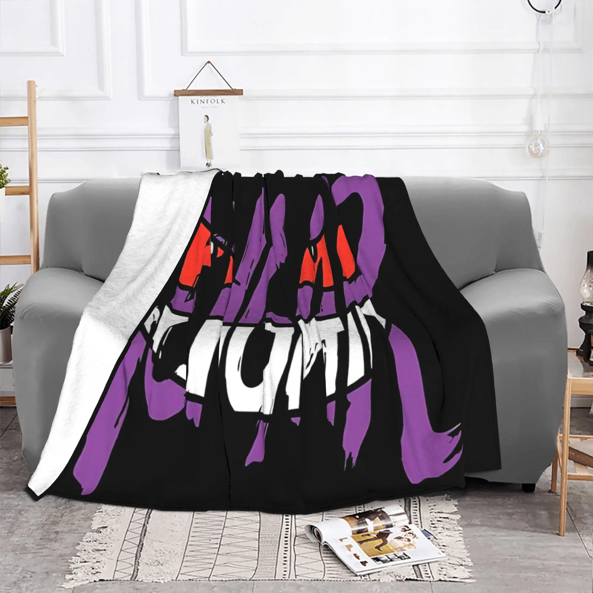 1PC home Autumn Room Decor Pokemon Halloween Gengar Blanket Throw Blanket  Novelty Warm Blanket All Season