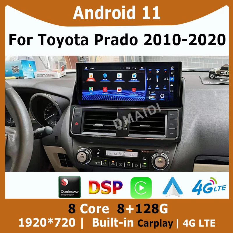 

Android 11 GPS Navigation Wireless Apple Carplay Android Auto For Toyota Prado 2014-2017 Car Multimedia Video Player Radio Wifi