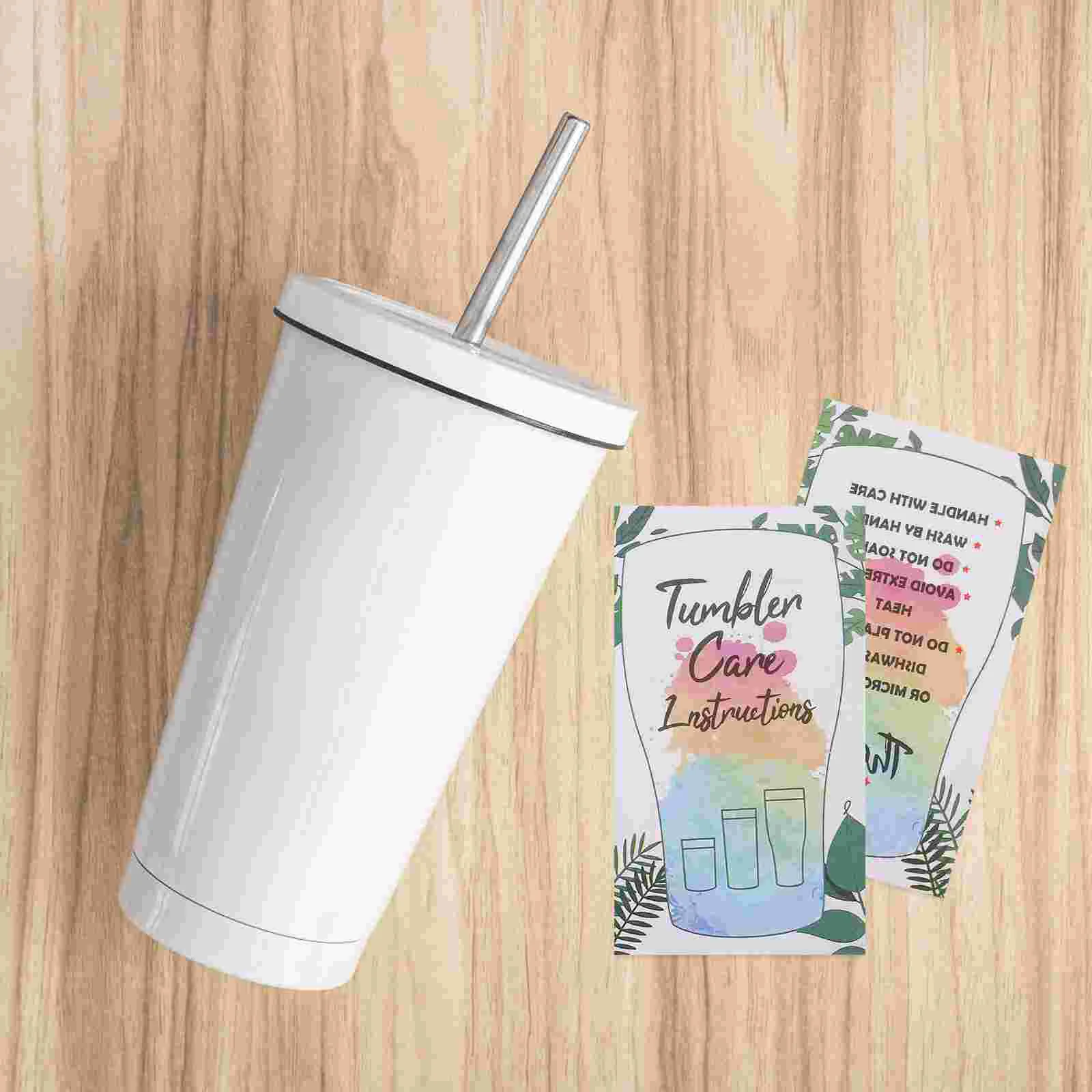 Glass Cup Guide Tags Tumbler Care Instructions Cards Cup Care Instructions Cards