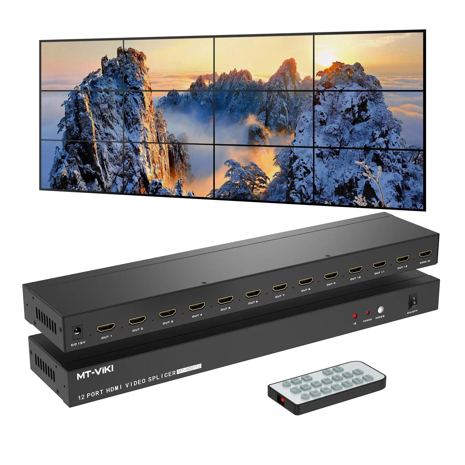 

Excellent Top Quality1080P HD Video Wall Controller 3x4 1 In 12 Out Splicer, MT-VIKI Available 2x2 3x3 3x4